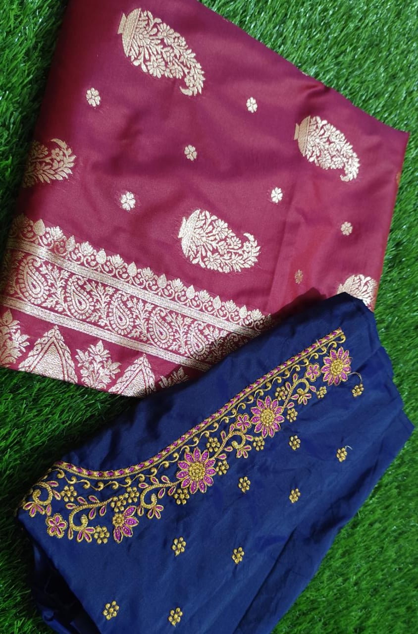 Banarasi silk saree with embroidery blouse