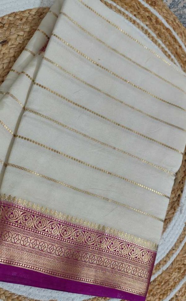 Semi misore crape sarees - Image 4