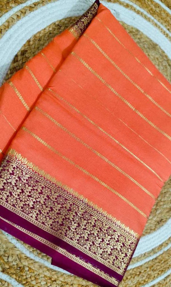 Semi misore crape sarees - Image 7